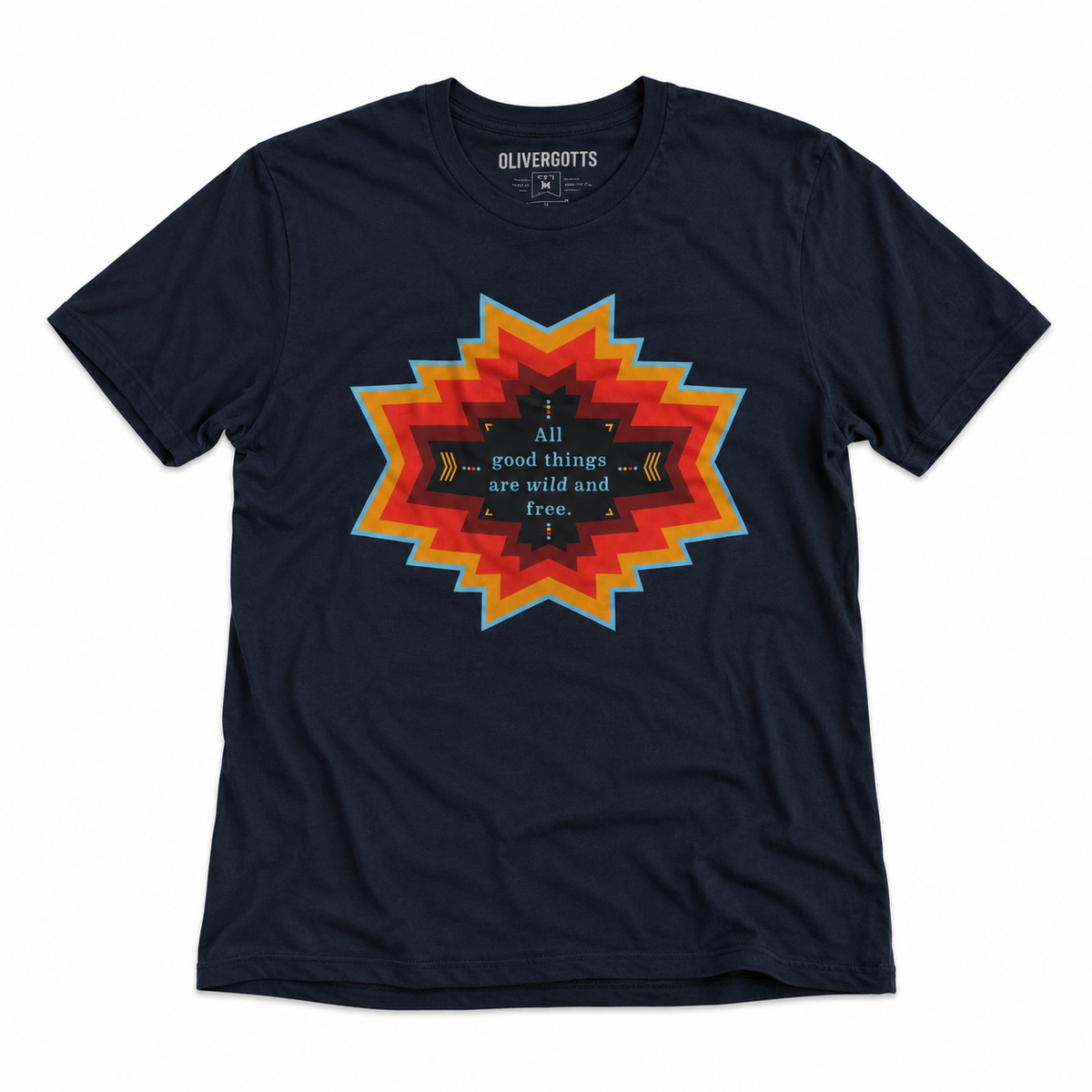 All Good Things Are Wild And Free V-Neck Graphic Tee - Size Small