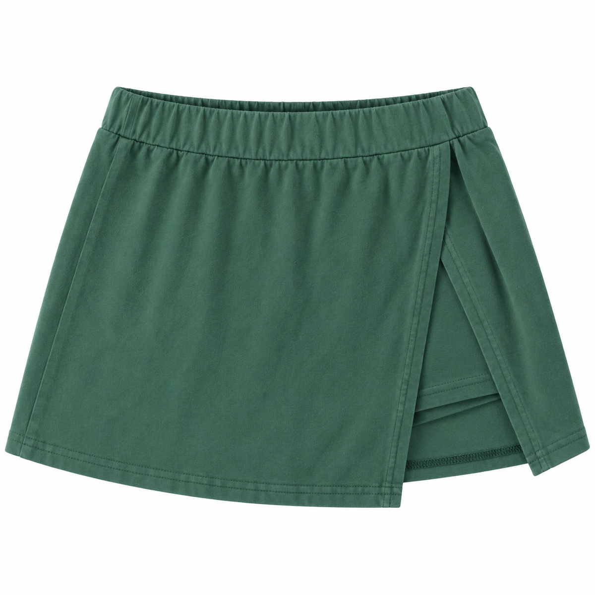 Evergreen Ease Two-Piece Crop Top & Wrap Skort Set
