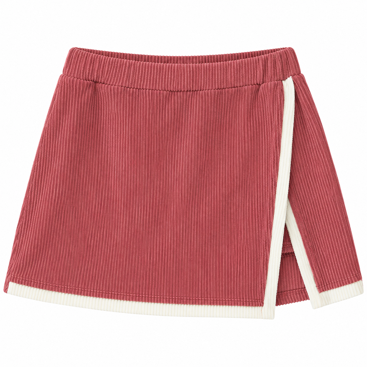 Game Day Darling Rose Ribbed Crop Top & Wrap Skort Set