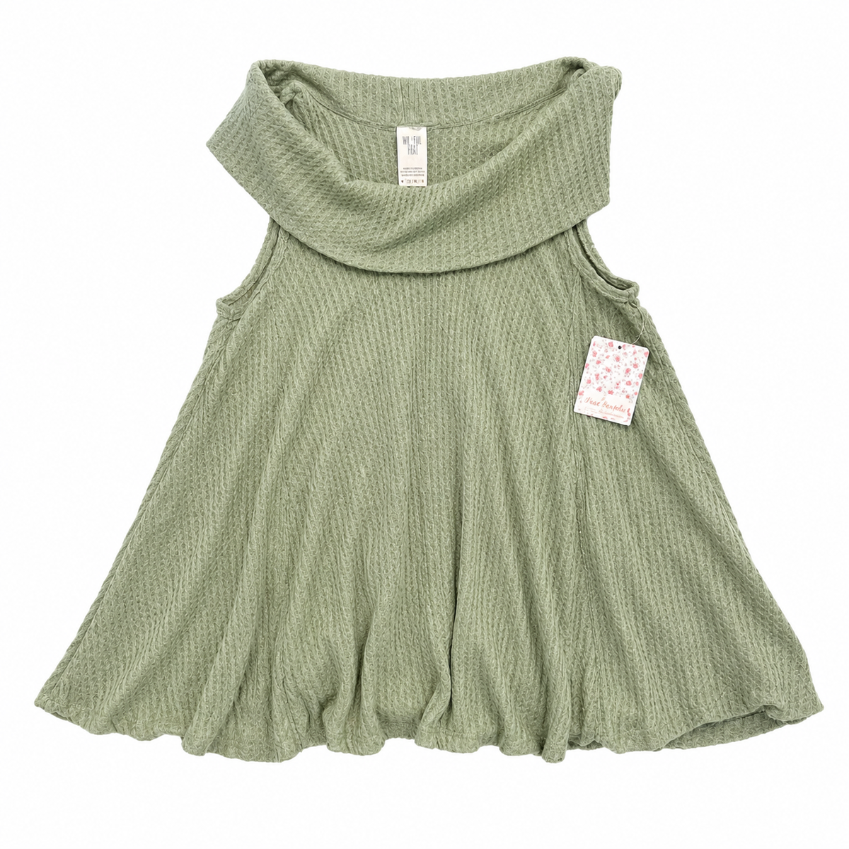 Free People Waffle Knit Sleeveless Tunic Tank