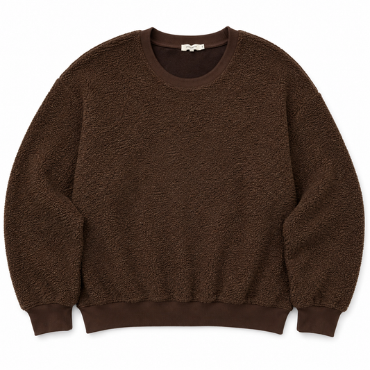 Brown Teddy Crew Neck Sweatshirt - Size 3