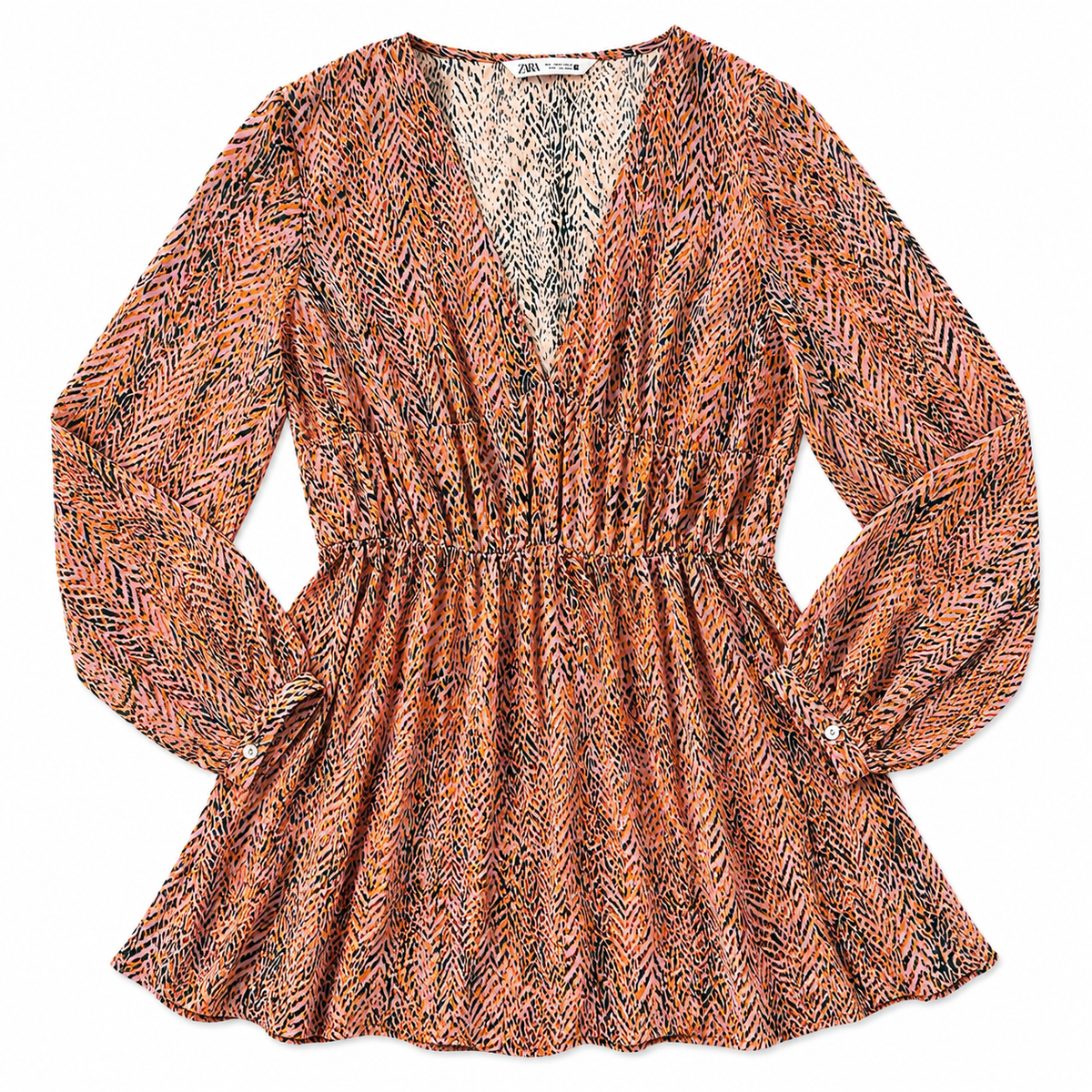 Geometric Plunge Neckline Dress - Size Medium