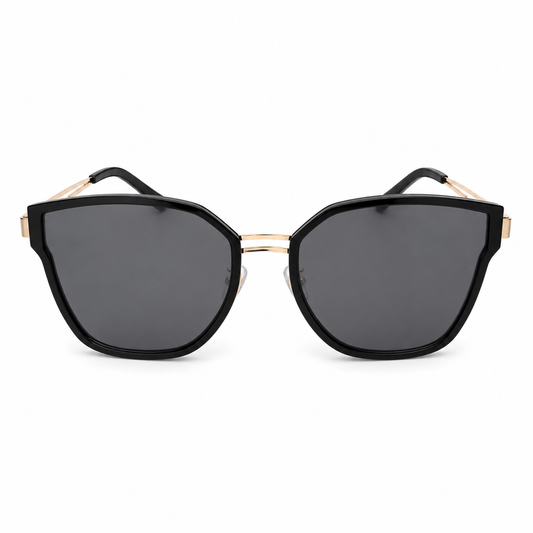 Retro Frame Black and Gold Sunglasses