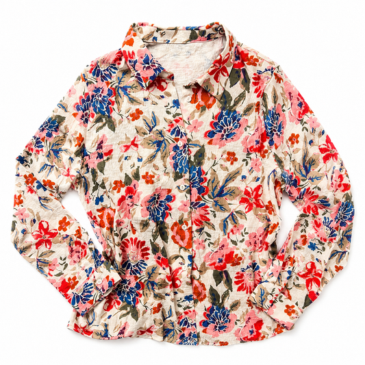 Floral Button Down Shirt - Size Large