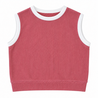 Game Day Darling Rose Ribbed Crop Top & Wrap Skort Set