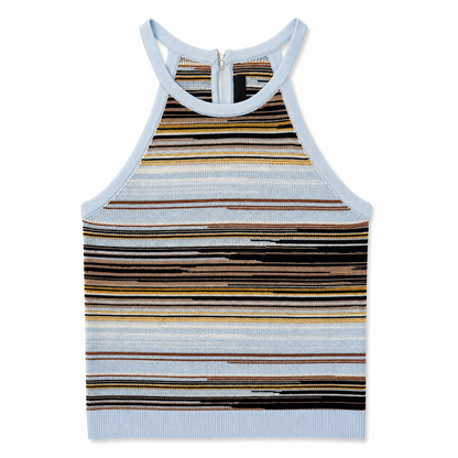 White House Black Market Striped High Neck Tank