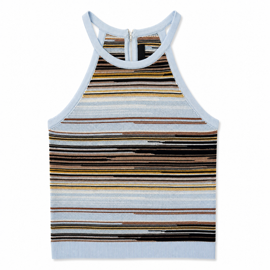 White House Black Market Striped High Neck Tank
