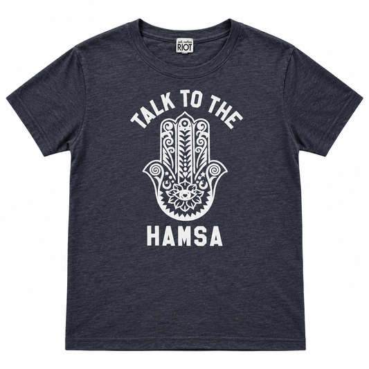 Talk to the Hamsa Charcoal Graphic Tee