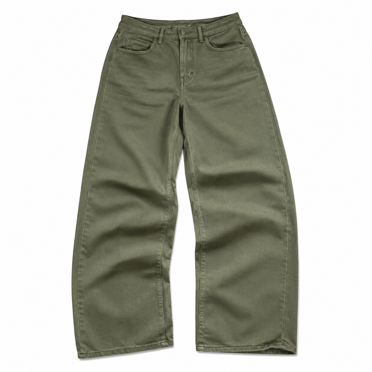 Olive Green Relaxed Fit Denim Pants