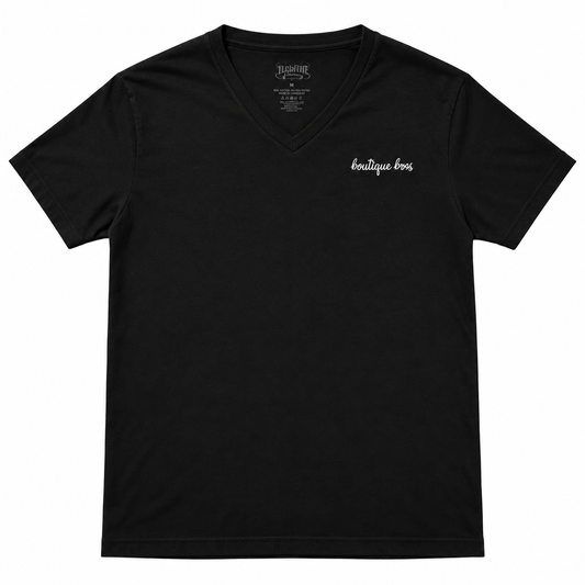 Boutique Boss Black V-Neck Graphic Tee