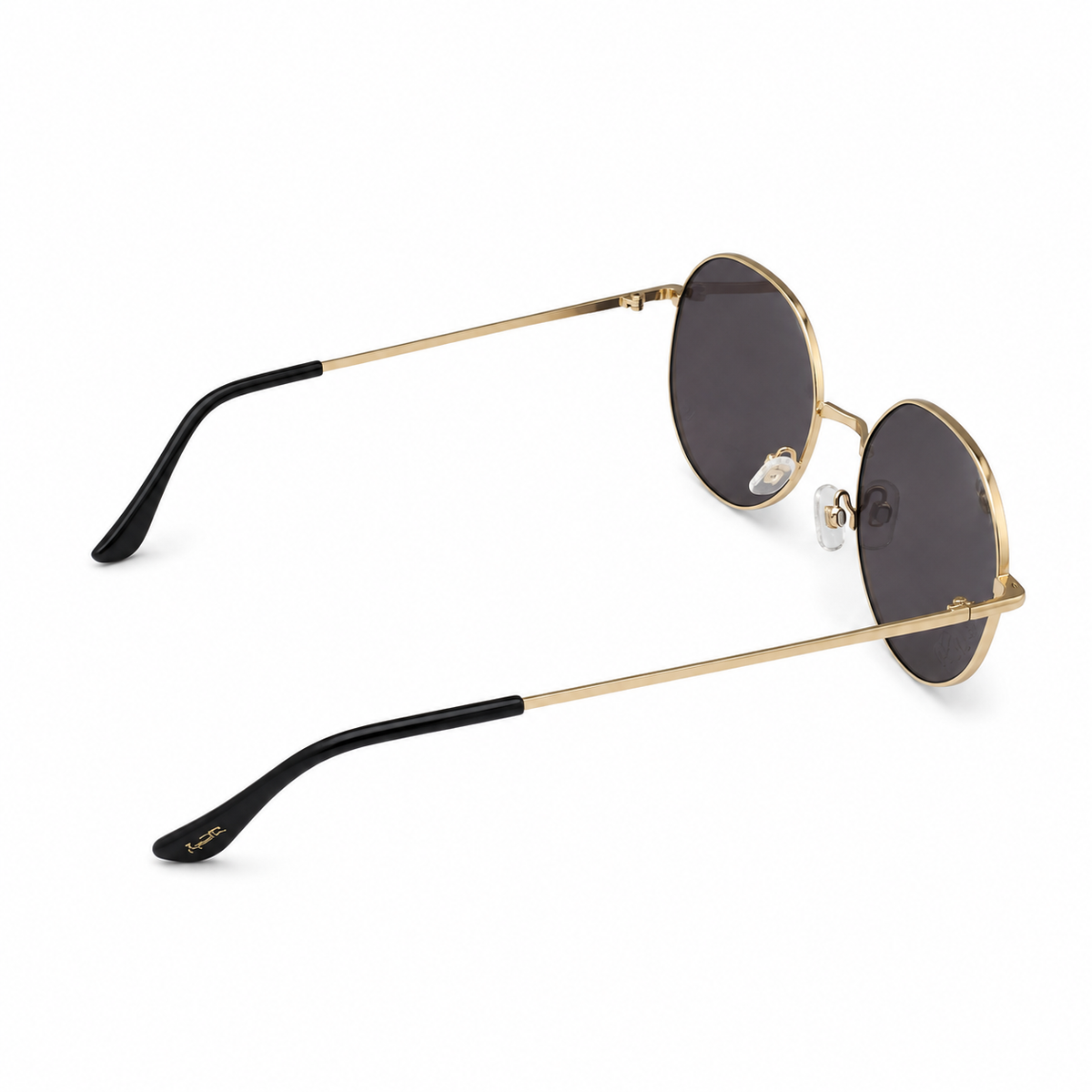 Nanette Lepore Gold Oversized Geometric Sunglasses with Smoke Lenses