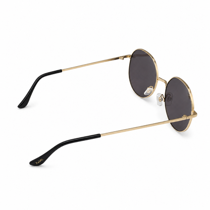 Nanette Lepore Gold Oversized Geometric Sunglasses with Smoke Lenses