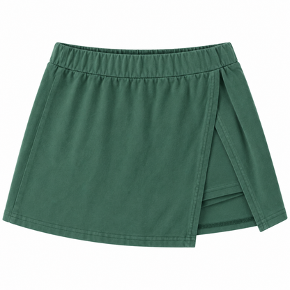 Evergreen Ease Two-Piece Crop Top & Wrap Skort Set
