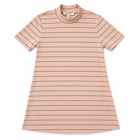 Pink and Black Striped Midi Dress - Size XXS