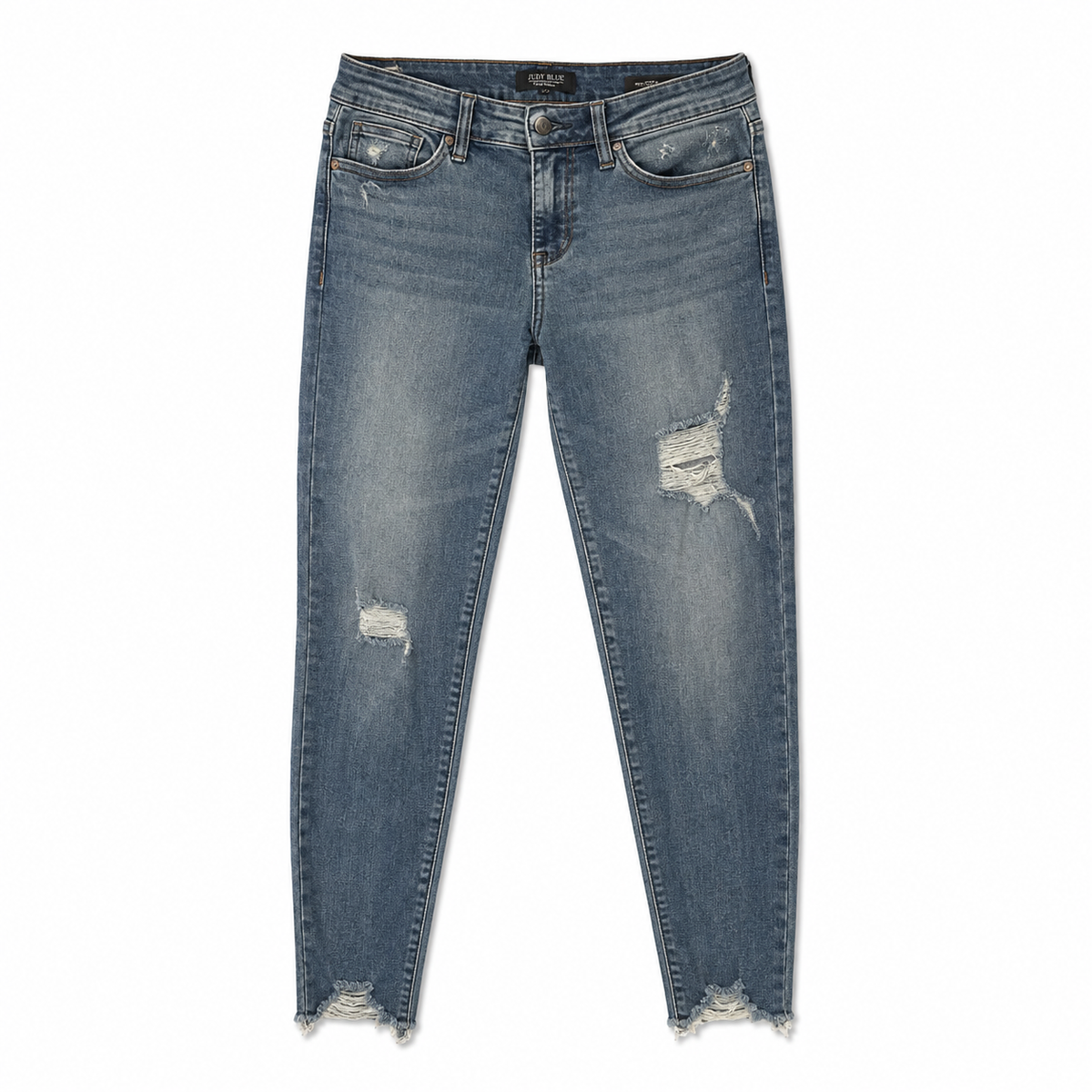 Judy Blue High-Rise Distressed Skinny Jeans with Dandelion Embroidery