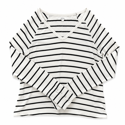 Long Sleeve Striped Top - Size Medium