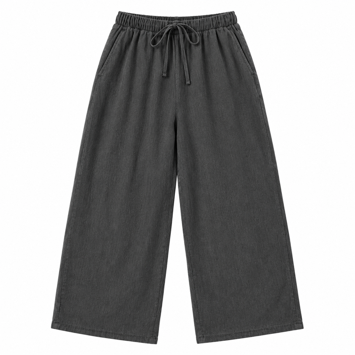Easy Days Charcoal Wide Leg Drawstring Pants