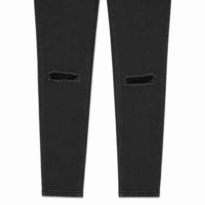 Black Knee-Rip Skinny Jeans