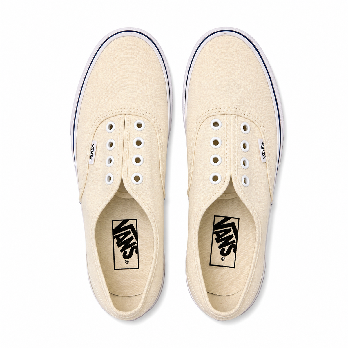 Vans Cream Canvas Sneakers-Size 6.5