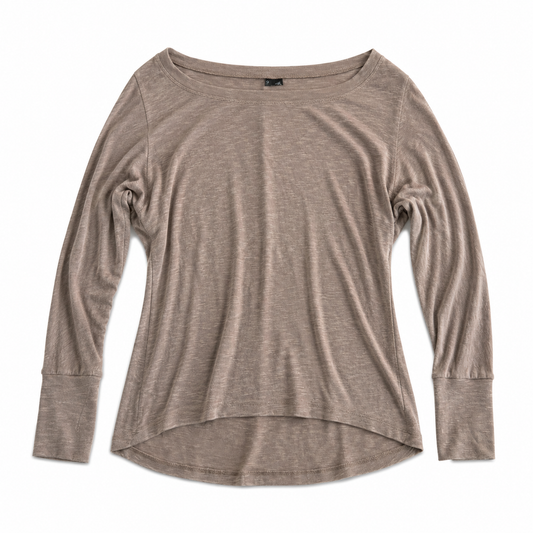 Everyday Essential Tan Long Sleeve Top - Size Medium