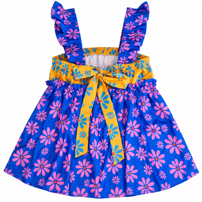 Bold Blooms Colorblock Ruffle Tank Top
